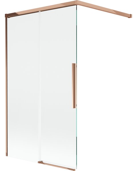 Mexen Rox, paravan de baie glisant cu 2 aripi 100 x 150 cm, sticlă transparentă de 8 mm, profil auriu-roz, 8C9-100-003-60-00