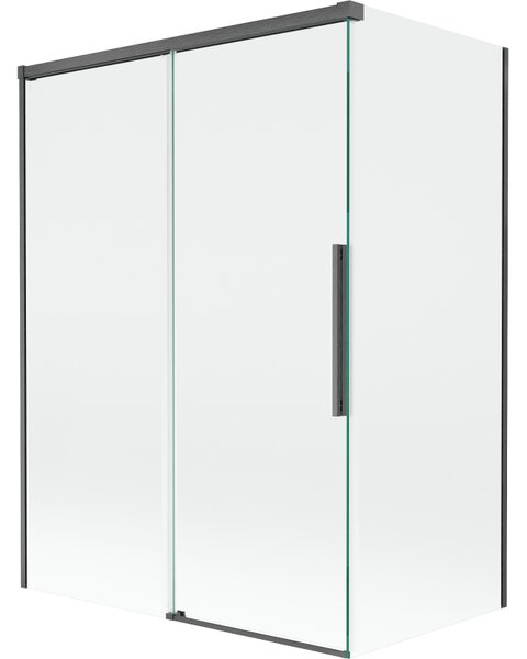 Mexen Rox, paravan de baie glisant cu 2 aripi 120 + 70 x 150 cm, sticlă transparentă de 8 mm, profil grafit periat, 8C9-120-070-66-00