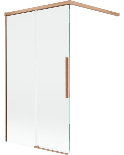 Mexen Rox, paravan de baie glisant cu 2 aripi 100 x 150 cm, sticlă transparentă de 8 mm, profil mat cupră, 8C9-100-003-65-00