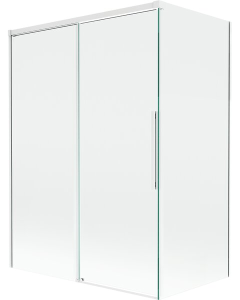 Mexen Rox, paravan de baie glisant cu 2 aripi 120 + 70 x 150 cm, sticlă transparentă de 8 mm, profil alb, 8C9-120-070-20-00