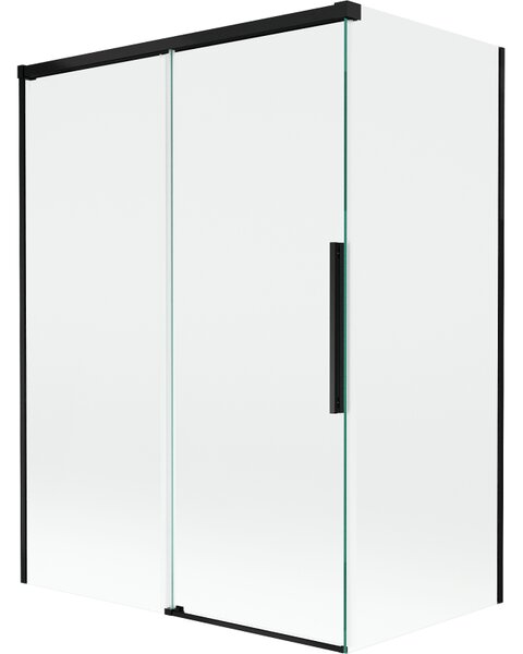 Mexen Rox, paravan de baie glisant cu 2 aripi 120 + 70 x 150 cm, sticlă transparentă de 8 mm, profil negru mat, 8C9-120-070-70-00