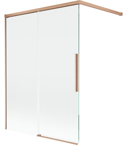Mexen Rox, paravan de baie glisant cu 2 aripi 120 x 150 cm, sticlă transparentă de 8 mm, profil mat cupră, 8C9-120-003-65-00