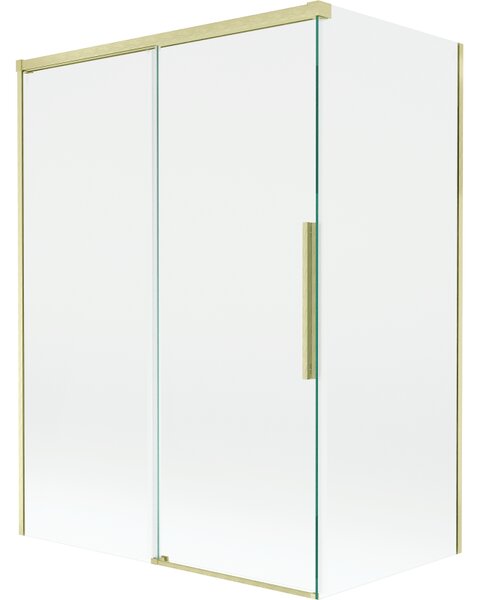 Mexen Rox, paravan de baie glisant cu 2 aripi 120 + 70 x 150 cm, sticlă transparentă de 8 mm, profil auriu mat, 8C9-120-070-55-00