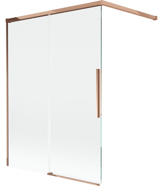 Mexen Rox, paravan de baie glisant cu 2 aripi 120 x 150 cm, sticlă transparentă de 8 mm, profil auriu-roz, 8C9-120-003-60-00