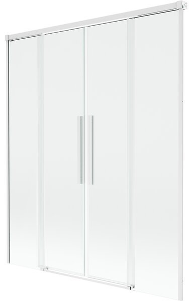 Mexen Rox, paravan de baie glisant cu 2 aripi 140 x 150 cm, sticlă transparentă de 8 mm, profil alb, 8C9-140-002-20-00