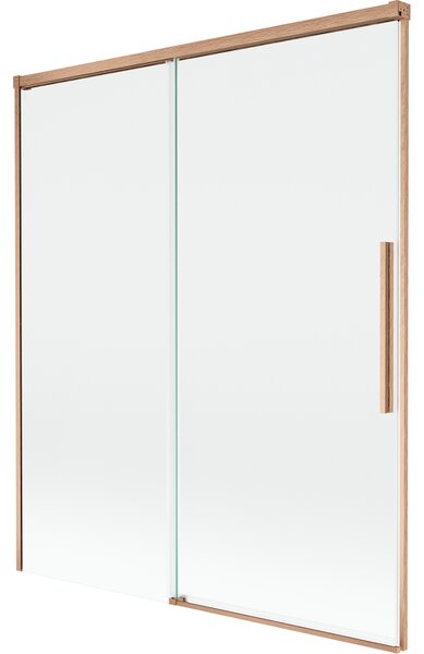 Mexen Rox, paravan de baie glisant cu 2 aripi 140 x 150 cm, sticlă transparentă de 8 mm, profil mat cupră, 8C9-140-001-65-00