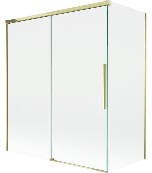 Mexen Rox, paravan de baie glisant cu 2 aripi 140 + 70 x 150 cm, sticlă transparentă de 8 mm, profil auriu lucios, 8C9-140-070-50-00