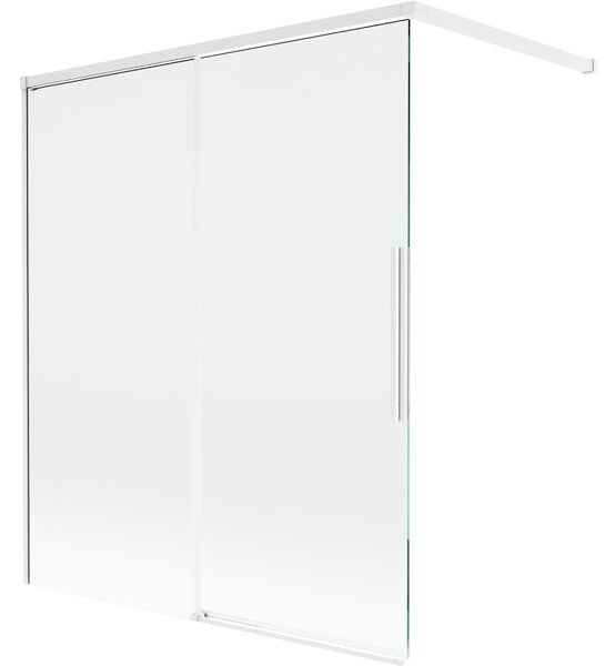 Mexen Rox, paravan de baie glisant cu 2 aripi 140 x 150 cm, sticlă transparentă de 8 mm, profil alb, 8C9-140-003-20-00