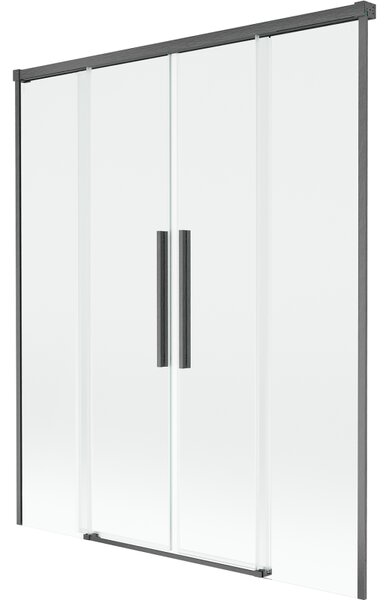 Mexen Rox, paravan de baie glisant cu 2 aripi 140 x 150 cm, sticlă transparentă de 8 mm, profil grafit periat, 8C9-140-002-66-00