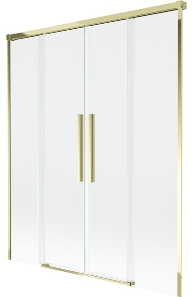 Mexen Rox, paravan de baie glisant cu 2 aripi 140 x 150 cm, sticlă transparentă de 8 mm, profil auriu lucios, 8C9-140-002-50-00