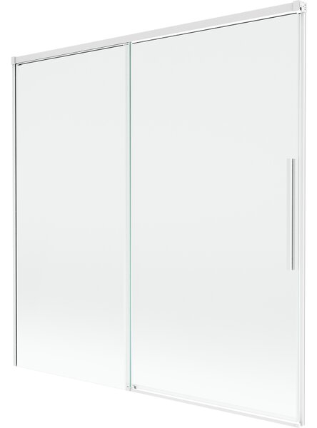 Mexen Rox, paravan de baie glisant cu 2 aripi 160 x 150 cm, sticlă transparentă de 8 mm, profil alb, 8C9-160-001-20-00