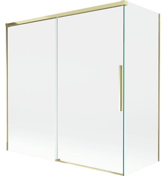 Mexen Rox, paravan de baie glisant cu 2 aripi 160 + 70 x 150 cm, sticlă transparentă de 8 mm, profil auriu lucios, 8C9-160-070-50-00