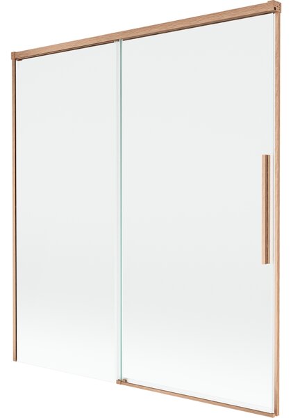 Mexen Rox, paravan de baie glisant cu 2 aripi 150 x 150 cm, sticlă transparentă de 8 mm, profil mat cupră, 8C9-150-001-65-00