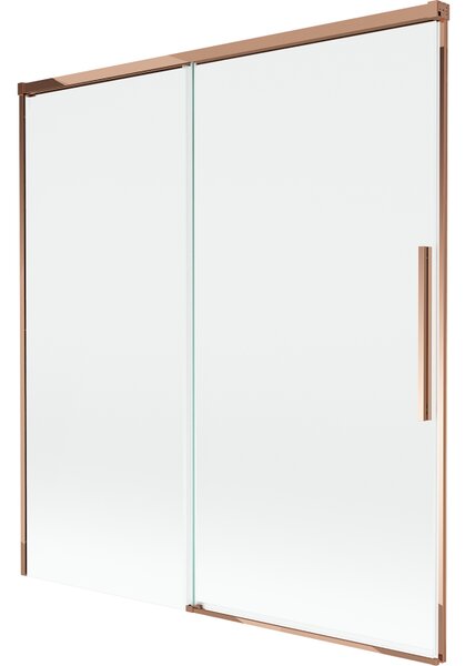 Mexen Rox, paravan de baie glisant cu 2 aripi 150 x 150 cm, sticlă transparentă de 8 mm, profil auriu-roz, 8C9-150-001-60-00