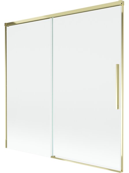 Mexen Rox, paravan de baie glisant cu 2 aripi 160 x 150 cm, sticlă transparentă de 8 mm, profil auriu lucios, 8C9-160-001-50-00