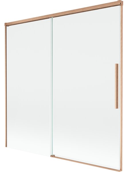 Mexen Rox, paravan de baie glisant cu 2 aripi 160 x 150 cm, sticlă transparentă de 8 mm, profil mat cupră, 8C9-160-001-65-00
