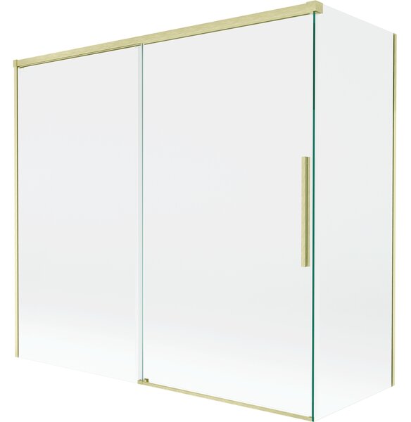 Mexen Rox, paravan de baie glisant cu 2 aripi 170 + 70 x 150 cm, sticlă transparentă de 8 mm, profil auriu mat, 8C9-170-070-55-00