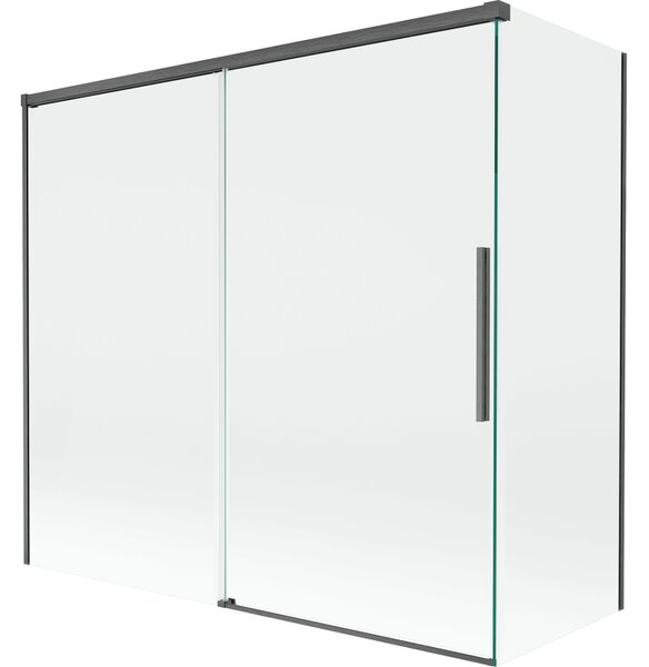 Mexen Rox, paravan de baie glisant cu 2 aripi 170 + 70 x 150 cm, sticlă transparentă de 8 mm, profil grafit periat, 8C9-170-070-66-00