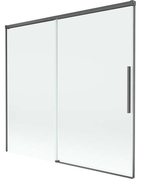 Mexen Rox, paravan de baie glisant cu 2 aripi 170 x 150 cm, sticlă transparentă de 8 mm, profil grafit periat, 8C9-170-001-66-00