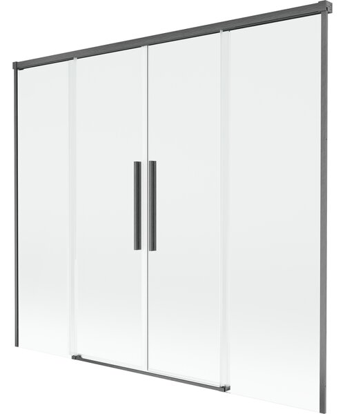 Mexen Rox, paravan de baie glisant cu 2 aripi 170 x 150 cm, sticlă transparentă de 8 mm, profil grafit periat, 8C9-170-002-66-00