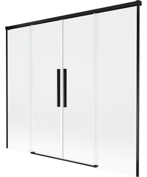 Mexen Rox, paravan de baie glisant cu 2 aripi 170 x 150 cm, sticlă transparentă de 8 mm, profil negru mat, 8C9-170-002-70-00