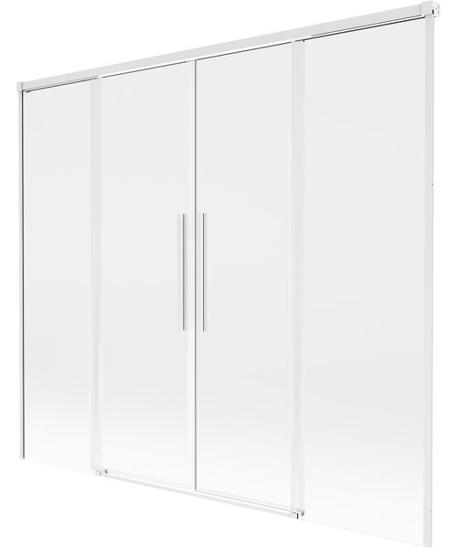 Mexen Rox, paravan de baie glisant cu 2 aripi 170 x 150 cm, sticlă transparentă de 8 mm, profil alb, 8C9-170-002-20-00