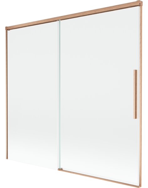 Mexen Rox, paravan de baie glisant cu 2 aripi 170 x 150 cm, sticlă transparentă de 8 mm, profil mat cupră, 8C9-170-001-65-00