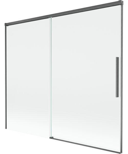 Mexen Rox, paravan de baie glisant cu 2 aripi 180 x 150 cm, sticlă transparentă de 8 mm, profil grafit periat, 8C9-180-001-66-00