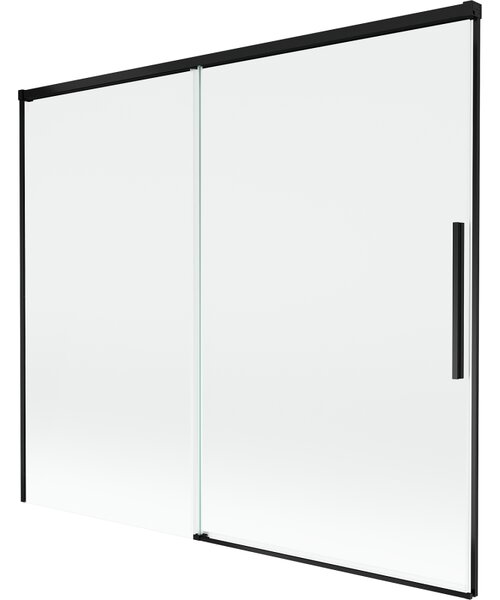 Mexen Rox, paravan de baie glisant cu 2 aripi 180 x 150 cm, sticlă transparentă de 8 mm, profil negru mat, 8C9-180-001-70-00