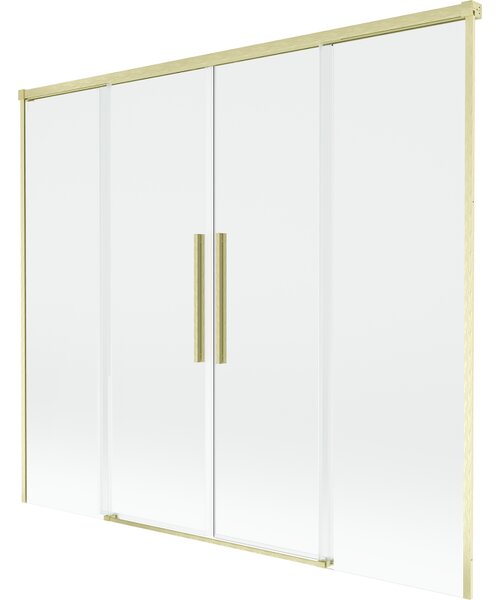 Mexen Rox, paravan de baie glisant cu 2 aripi 170 x 150 cm, sticlă transparentă de 8 mm, profil auriu mat, 8C9-170-002-55-00