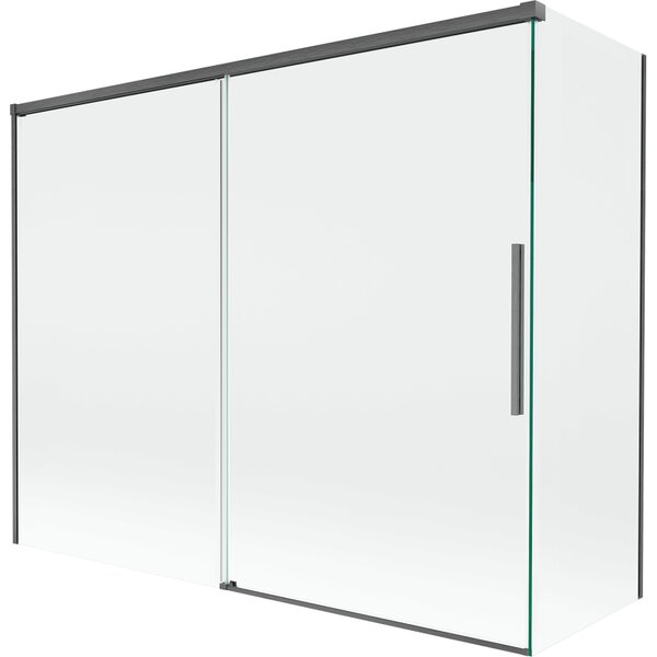 Mexen Rox, paravan de baie glisant cu 2 aripi 190 + 80 x 150 cm, sticlă transparentă de 8 mm, profil grafit periat, 8C9-190-080-66-00