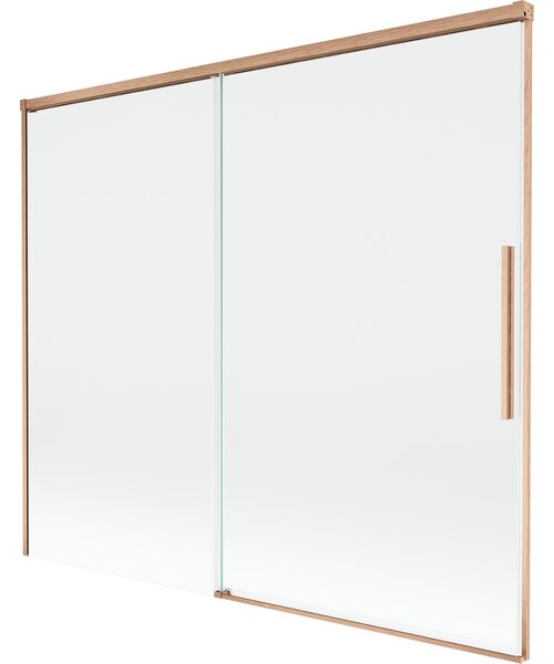 Mexen Rox, paravan de baie glisant cu 2 aripi 180 x 150 cm, sticlă transparentă de 8 mm, profil mat cupră, 8C9-180-001-65-00