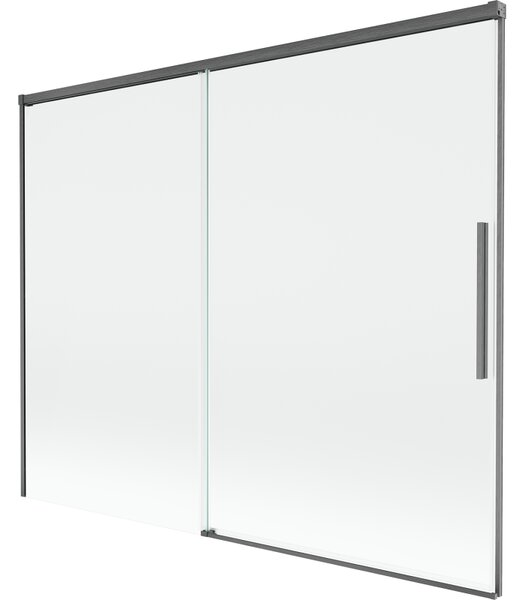Mexen Rox, paravan de baie glisant cu 2 aripi 190 x 150 cm, sticlă transparentă de 8 mm, profil grafit periat, 8C9-190-001-66-00