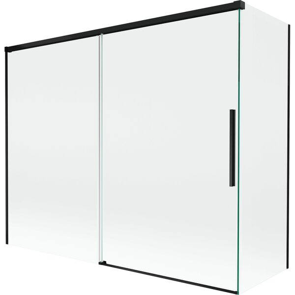Mexen Rox, paravan de baie glisant cu 2 aripi 190 + 80 x 150 cm, sticlă transparentă de 8 mm, profil negru mat, 8C9-190-080-70-00