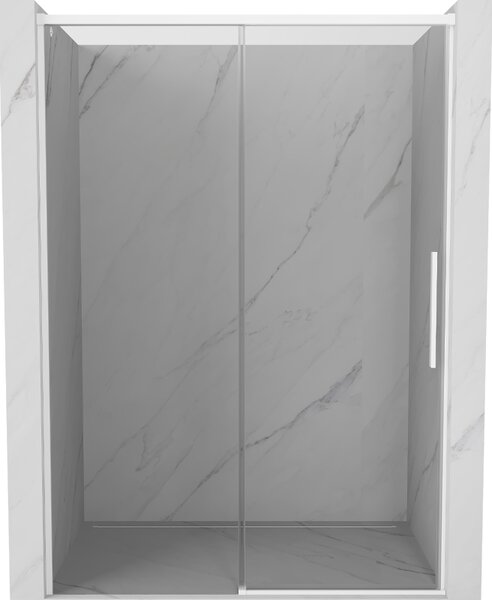 Mexen Rox, ușă de duș glisantă 140 cm, sticlă transparentă de 8 mm, profil alb, 8C2-140-000-20-00