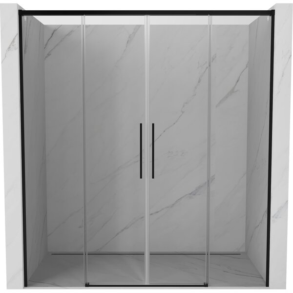 Mexen Rox, ușă de duș glisantă 170 cm, sticlă transparentă, profil negru, 8C2-170-002-70-00