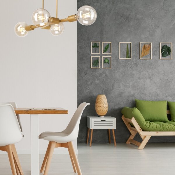 Lustră pe tijă ASTRID 4xE27/60W/230V aurie