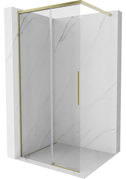 Mexen Rox, perete de duș 70 x 200 cm, sticlă transparentă de 8 mm, profil auriu lucios, 8C2-070-003-50-00
