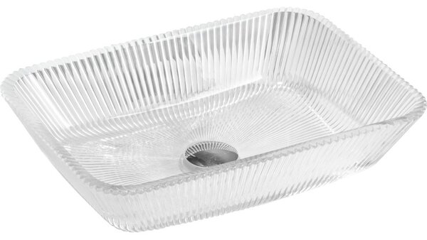 Mexen Tiva, lavoar de blat din sticlă 46 × 33 cm, transparent, 24184600