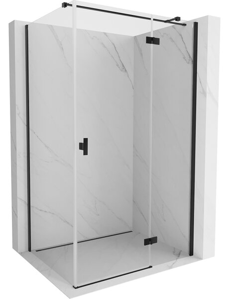 Mexen Mist HT, cabină de duș cu ușă batantă dreapta 70 x 95 cm, sticlă transparentă, profil negru, 8A5T-070-095-70-00-P