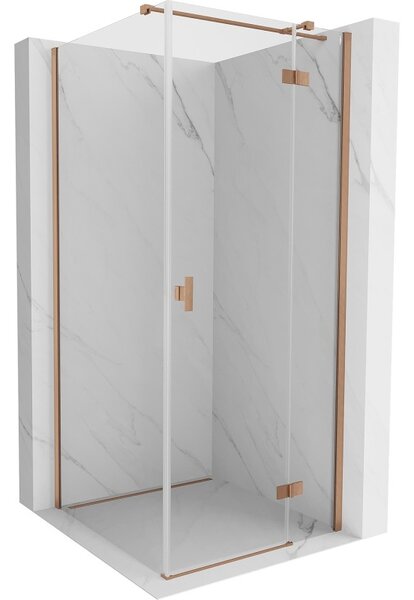 Mexen Mist HT, cabină de duș cu ușă batantă dreapta 80 x 80 cm, sticlă transparentă, cupru mat, 8A5T-080-080-65-00-P