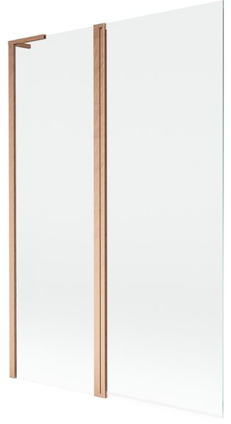 Mexen Mist L, paravan de baie cu 2 aripioare 120 x 150 cm, sticlă transparentă, profil mat cupră, 8A9L-120-011-65-00