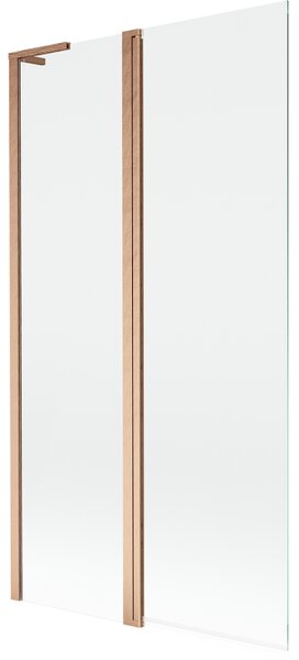 Mexen Mist L, paravan de baie cu 2 aripi 100 x 150 cm, sticlă transparentă, profil mat cupră, 8A9L-100-011-65-00