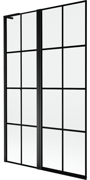 Mexen Mist L, paravan de baie cu 2 aripi, stânga 110 x 150 cm, grilă neagră, negru - 8A9L-110-011-70-77-L