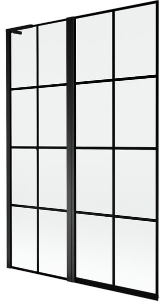 Mexen Mist L, paravan de baie cu 2 aripi, stânga 120 x 150 cm, grilă neagră, negru - 8A9L-120-011-70-77-L