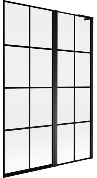 Mexen Mist L, paravan de baie cu 2 aripi, dreapta 120 x 150 cm, grilă neagră, negru - 8A9L-120-011-70-77-P