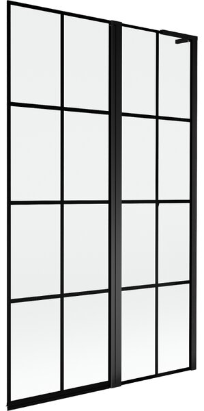 Mexen Mist L, paravan de baie cu 2 aripi, dreapta 110 x 150 cm, grilă neagră, negru - 8A9L-110-011-70-77-P