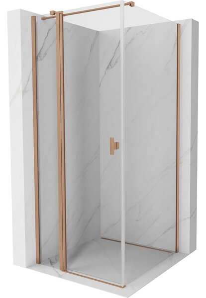 Mexen Mist T, cabină de duș cu uși batante, 70 x 70 cm, sticlă transparentă de 8 mm, profil de cupru, 8A4T-070-070-65-00