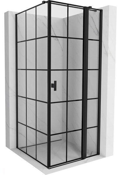 Mexen Mist T, cabină de duș cu uși batante, dreapta, 70 x 70 cm, sticlă transparentă de 8 mm, profil negru, 8A4T-070-070-70-77-P