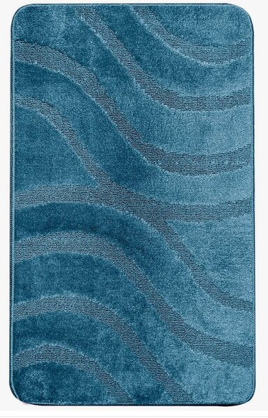 Set 2 Covorase antiderapante de baie, Symphony 2569, Turcoaz, Diverse Marimi 60 x 100/50 x 60
